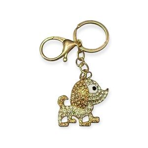 Mint Champagne Crystals Dog Keychain